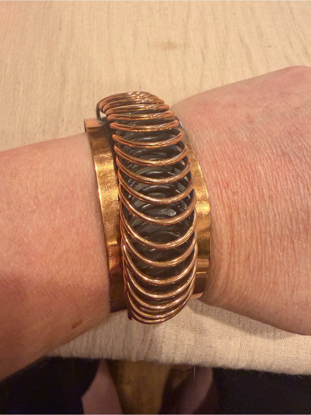 Renoir Handcrafted Copper Coil & Cuff Bracelet - Copper